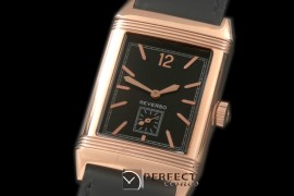 JLR-117 Reverso Classique RG/LE Black Num/Stk Jap Quartz