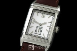 JLR-101 Reverso Classique SS/LE White Num/Stk Jap Quartz