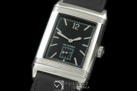 JLR-102 Reverso Classique SS/LE Black Num/Stk Jap Quartz