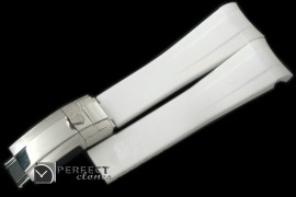 RLRU10004 White Rubber Strap 20/18 with Insignia Clasp
