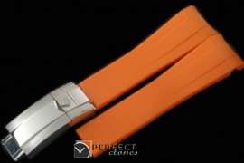 RLRU10007 Orange Rubber Strap 20/18 with Insignia Clasp