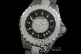 CHA00722 J12 Men Diamonds Cerarmic White Jap Quartz