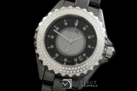 CHA00712 J12 Men Diamonds Cerarmic Black Jap Quartz