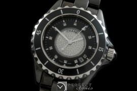 CHA00702 J12 Men Diamonds Ceramic Black Jap Quartz