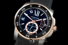 CARCC00187R Calibre de Cartier Diver SS/RG/RU Black 2813
