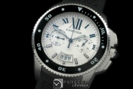 CARCC00201R Calibre de Cartier D-Chrono SS/RU White OS20