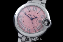 CARBA-L-06S Ballon De Cartier Ladies SS/SS Pink Roman Miyota