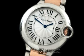 CARBA00516 Ballon Bleu de Cartier Ladies SS/RG White Swiss Qtz