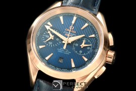 OMATC43-113 Aqua Terra Chronograph RG/LE Blue A-7750