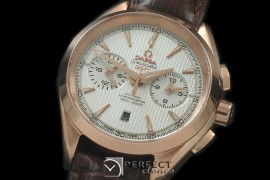 OMATC43-111 Aqua Terra Chronograph RG/LE White A-7750