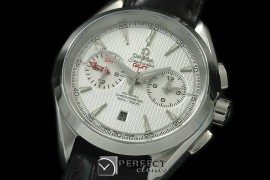OMATC43-101 Aqua Terra Chronograph SS/LE White A-7750