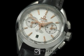 OMATC43-102 Aqua Terra Chronograph SS/LE White A-7750