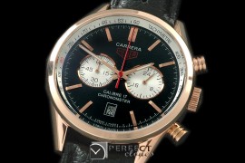 TG16-112 Carrera 16 Chrono RG/LE Black Jap OS20 Qtz