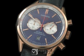 TG16-113 Carrera 16 Chrono RG/LE Blue Jap OS20 Qtz