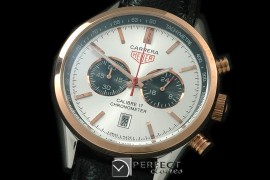 TG16-106 Carrera 16 Chrono SS/RG/LE White Jap OS20 Qtz