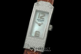 HE-KELLY-113 Kelly 2 SS/LE/F-Diam White/Croc Swiss Quartz