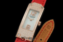 HE-KELLY-163 Kelly 2 Long RG/LE/F-Diam White/Togo Swiss Quartz