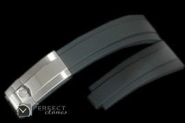 RLRU00101 Black Rubber Strap 20/16 with SS Insignia Clasp