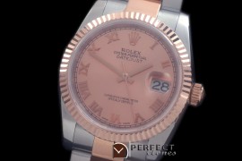 RDJMTR00317 RG/SS Fluted Oyster R-Gold Roman 2836