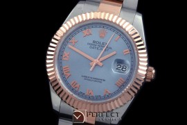 R41DJTR00118 SS/RG Oyster Fluted L-Blue Roman Asian Eta 2836