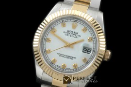 R41DJT00121 SS/YG Oyster Fluted Pearl White Diam Asian 2836