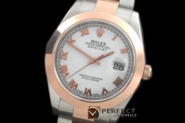 R41DJTR00241 SS/RG Oyster Smooth P-White Roman Asian 2836