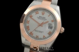 R41DJTR00242 SS/RG Oyster Smooth White Roman Asian 2836
