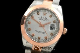 R41DJTR00252 SS/RG Oyster Smooth White Diam Asian 2836