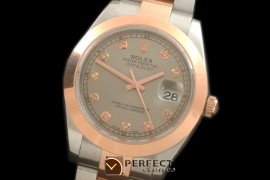R41DJTR00254 SS/RG Oyster Smooth Grey Diam Asian 2836