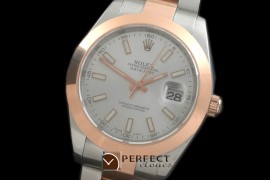 R41DJTR00201 SS/RG Oyster Smooth M-White Sticks Asian 2836
