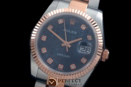 RDJMTR00338 RG/SS Fluted Oyster Jul Blue Diam 2836