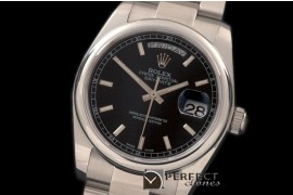RLDDS60057 DayDate Smooth Black SS/SS Asian Eta 2836