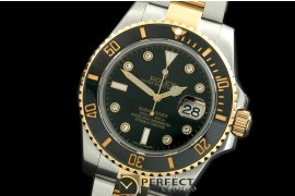 RLS-SW-113 116613LN Black SS/YG Sub Swiss Eta 2836