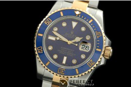RLS-SW-114 116613LB Blue SS/YG Sub Swiss Eta 2836