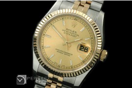 RDJMT08005 SS/YG Jubilee/Fluted Gold Sticks Asian 2836