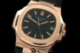 0 0 PPNT-18K-102L Nautilis Jumbo RG/LE Black M-9015 Mod to Calibre 324
