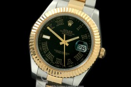 0 RL41DJ-18K-122 116333 Black Roman TT Swiss 2836