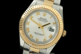 0 RL41DJ-18K-112 116333 Silver Roman TT Swiss 2836