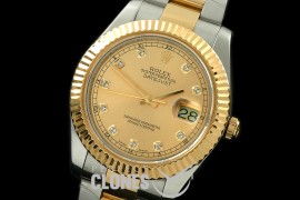 0 RL41DJ-18K-136 116333 Gold Diamond TT Swiss 2836