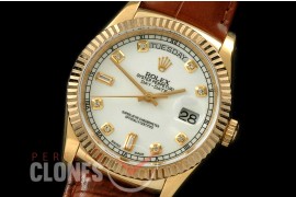 RLDDF60121L DayDate Fluted Silver Diam YG/LE Asian 2813
