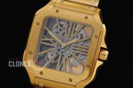 0 0 0 0 0 0 CAR-SAN-016S RF Santos de Cartier Skeleton 39mm Men YG/YG Skeleton Customized 9611MC