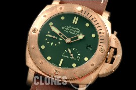 PN507P01 Pam 507 P Bronzo Submersible BR/LE Green P9002
