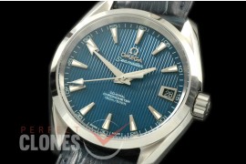 OMAT385-123 Aqua Terra Ladies SS/LE Blue Stk A-2824