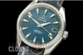 OMAT385-123D Aqua Terra Ladies SS/LE Blue Stk A-2824