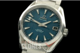 OMAT385-123S Aqua Terra Ladies SS/SS Blue Stk A-2824