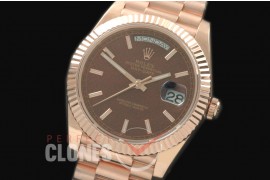 R40DD-18K-204 228235 RG/RG Brown Sticks Swiss 2836