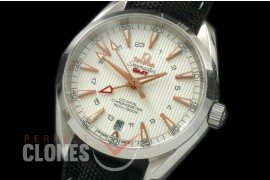 OMAT41-163L Aqua Terra GMT SS/LE White A-2836