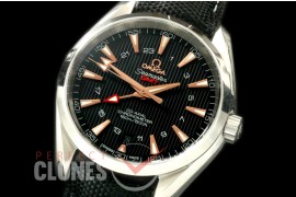 OMAT41-165L Aqua Terra GMT SS/LE Black A-2836