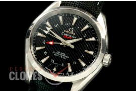 OMAT41-164L Aqua Terra GMT SS/LE Black A-2836