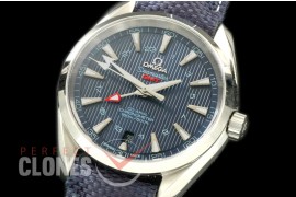 OMAT41-166L Aqua Terra GMT SS/LE Blue A-2836
